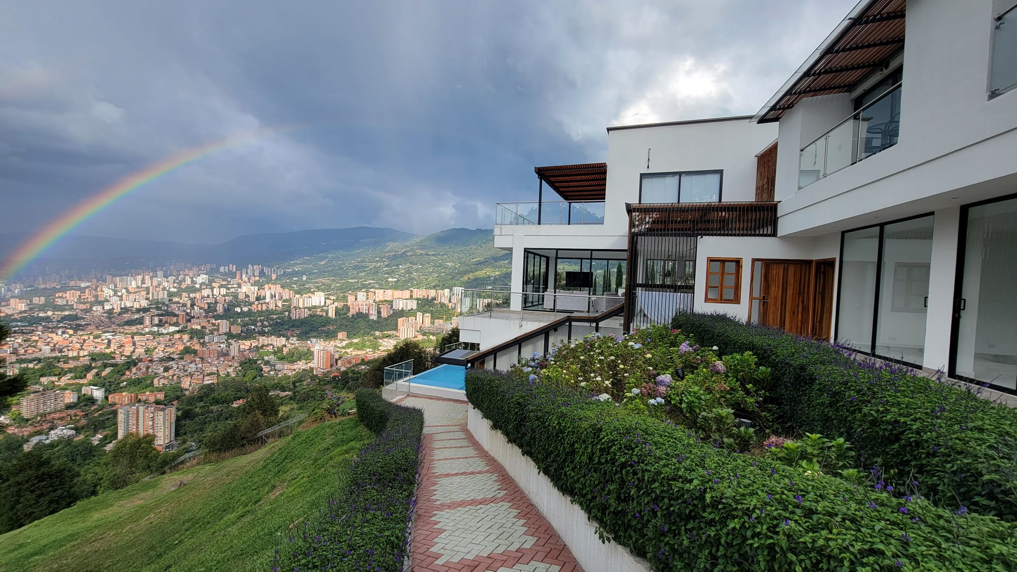 Front arrival view of The View luxury villa in Envigado