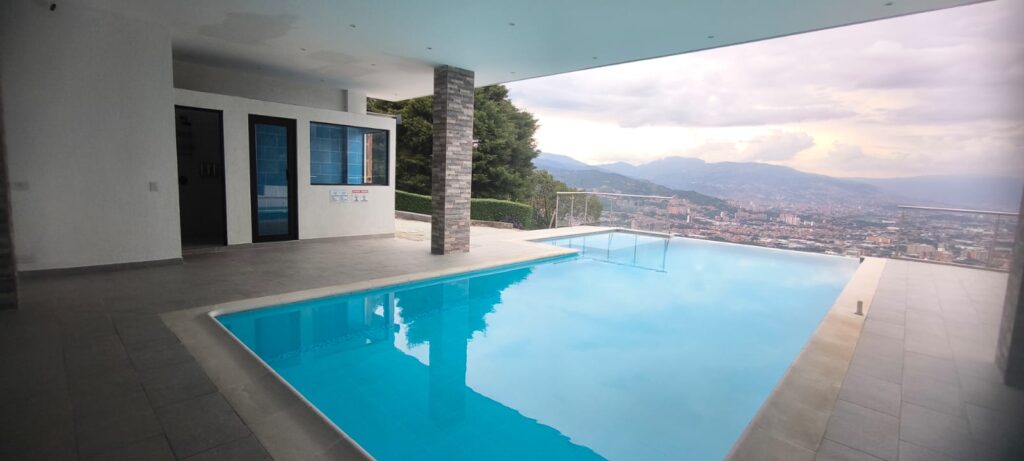 Private sauna and wellness space inside The View modern mansion above Medellín
